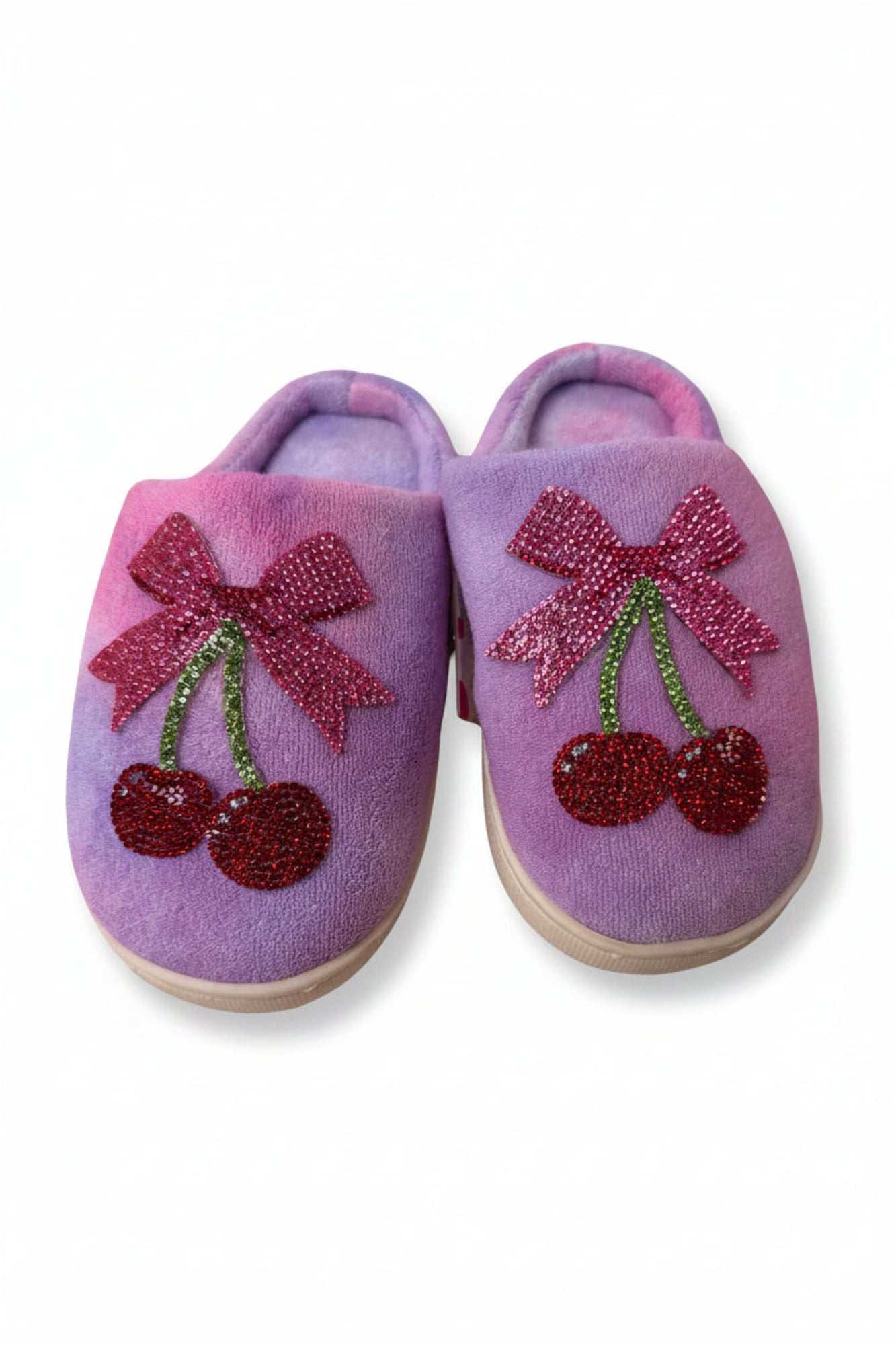 Purple Cherry Bow of Slippers