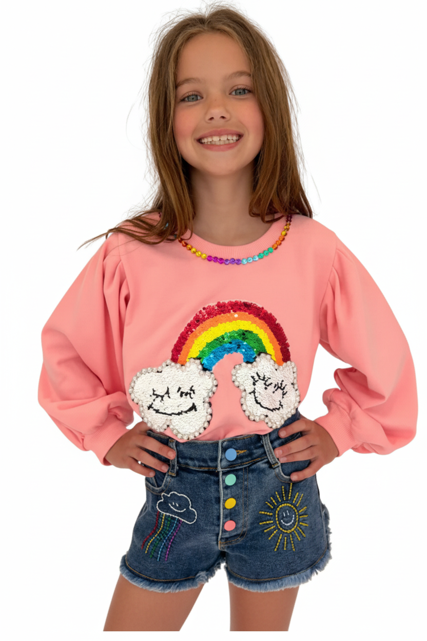 Rainbow Denim Shorts