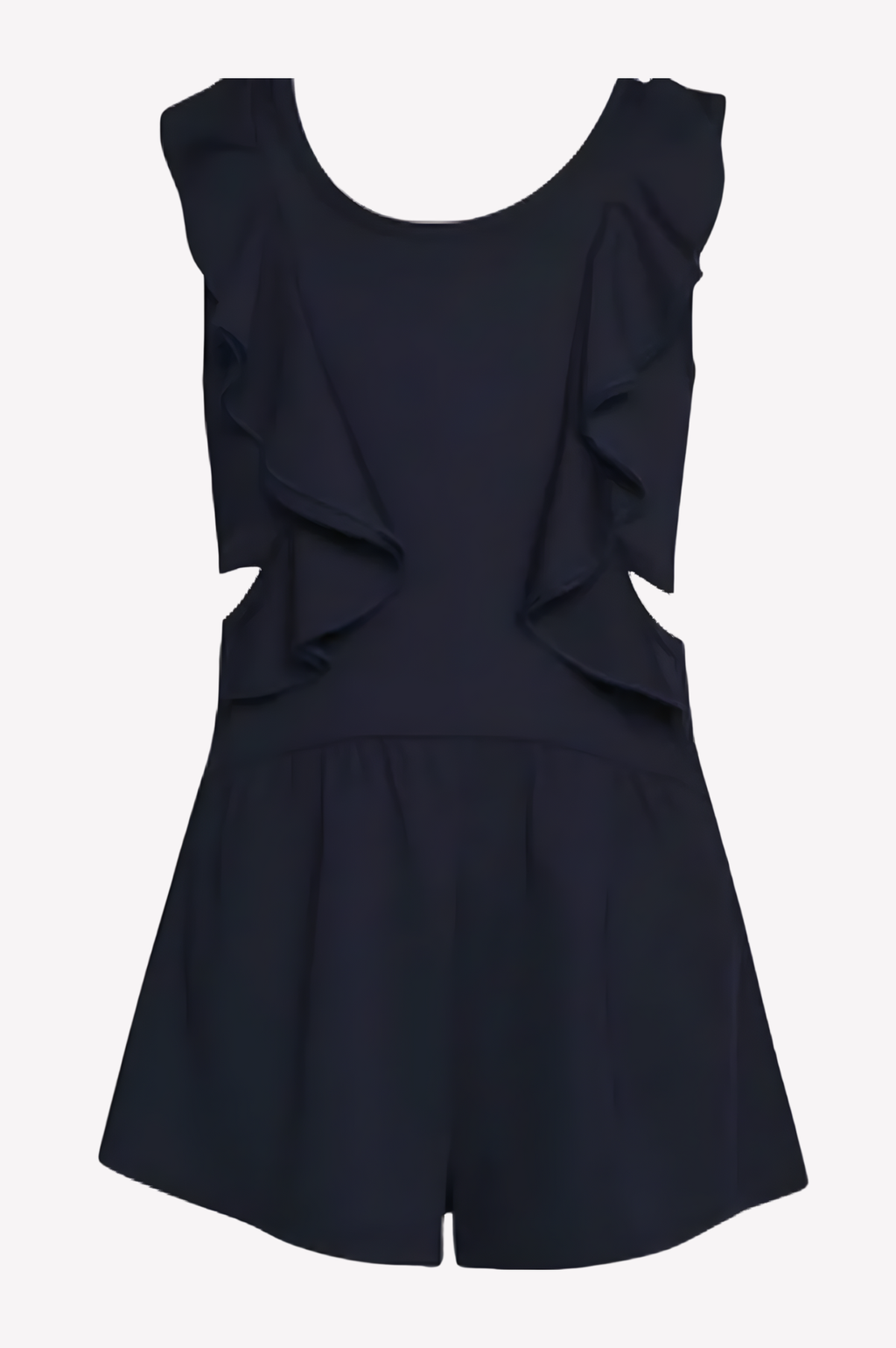 Romper Navy Blue w/ Ruffles & Side Openings