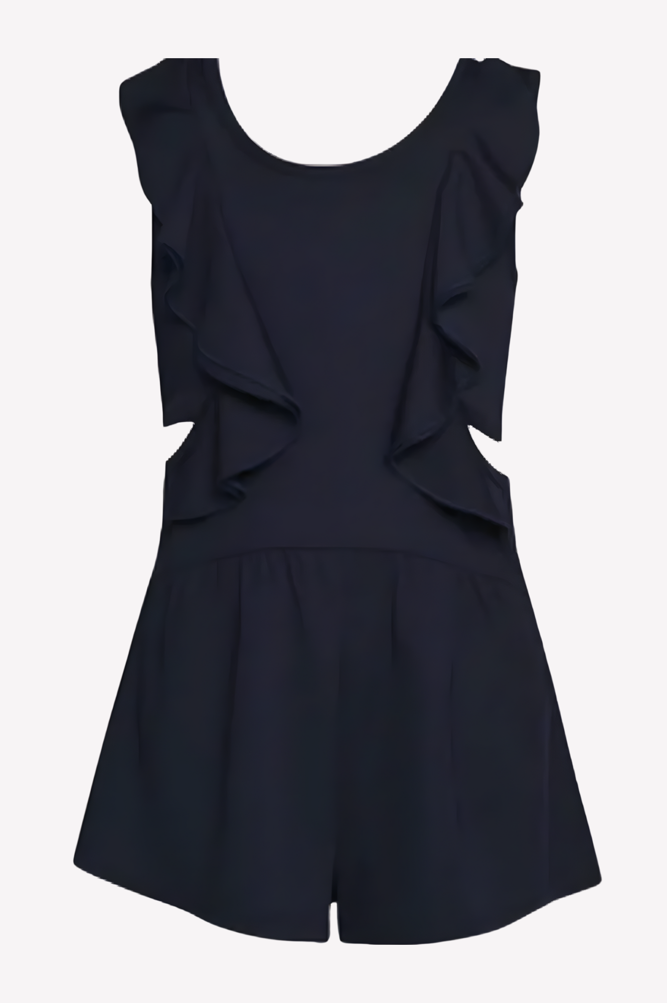 Romper Navy Blue w/ Ruffles & Side Openings