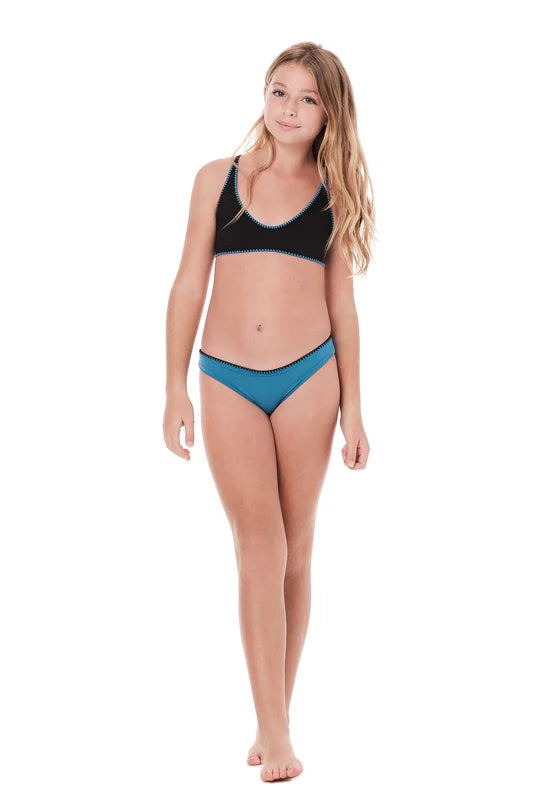Bikini Set Stitched Blue & Black