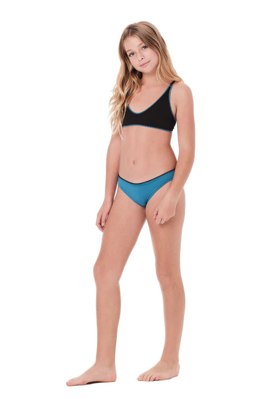 Bikini Set Stitched Blue & Black