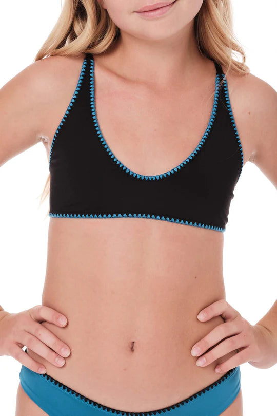 Bikini Set Stitched Blue & Black