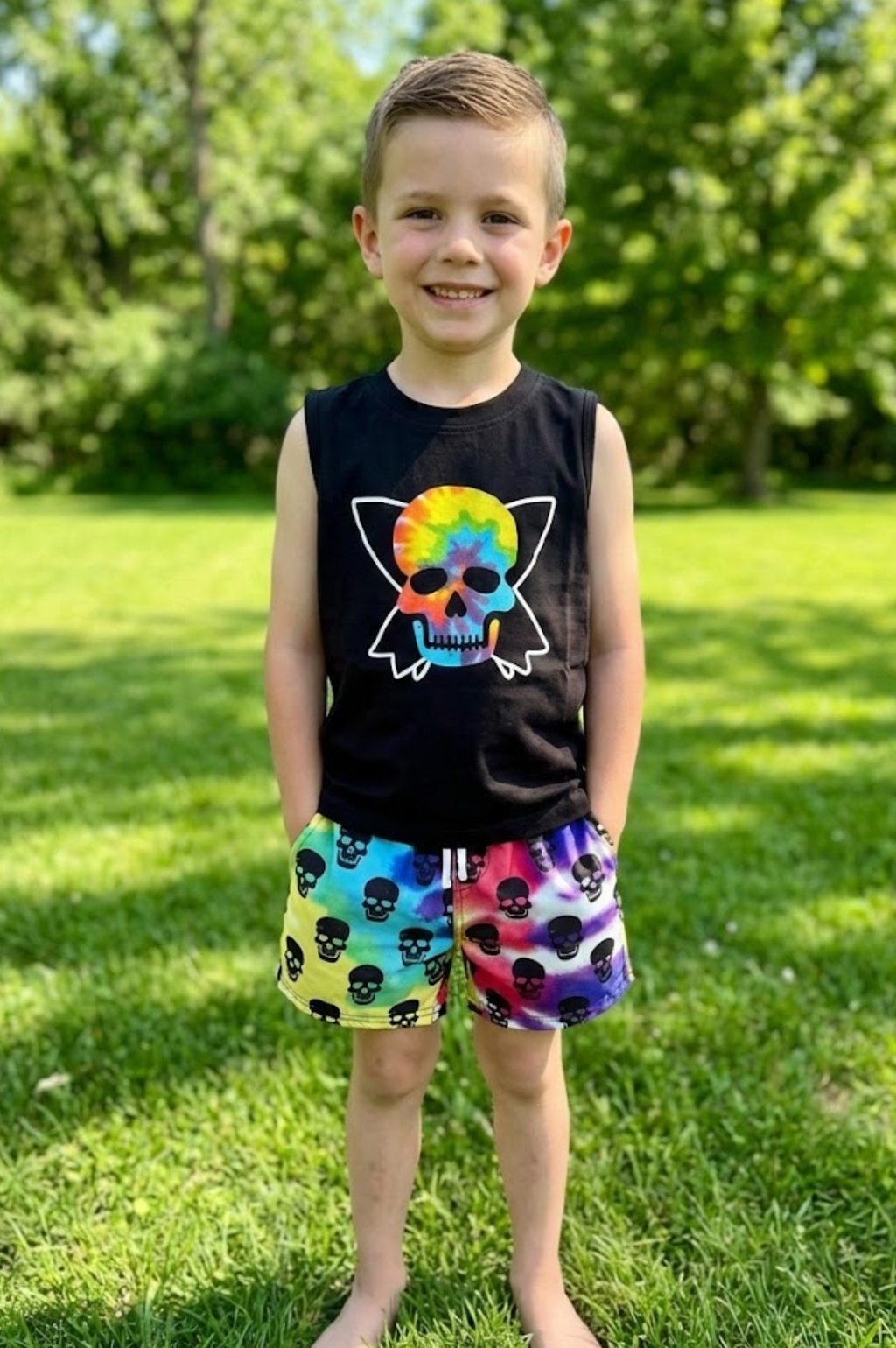 Shorts Tie Dye skull