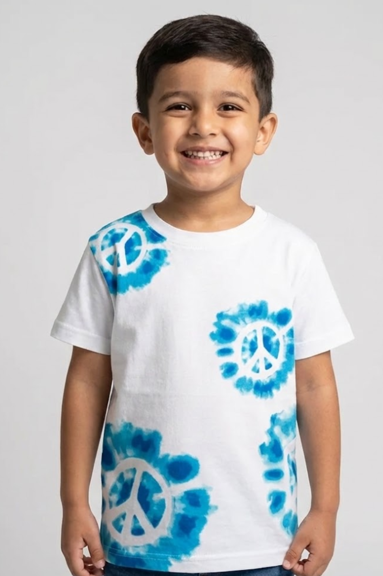 Tie Dye Peace Tee White