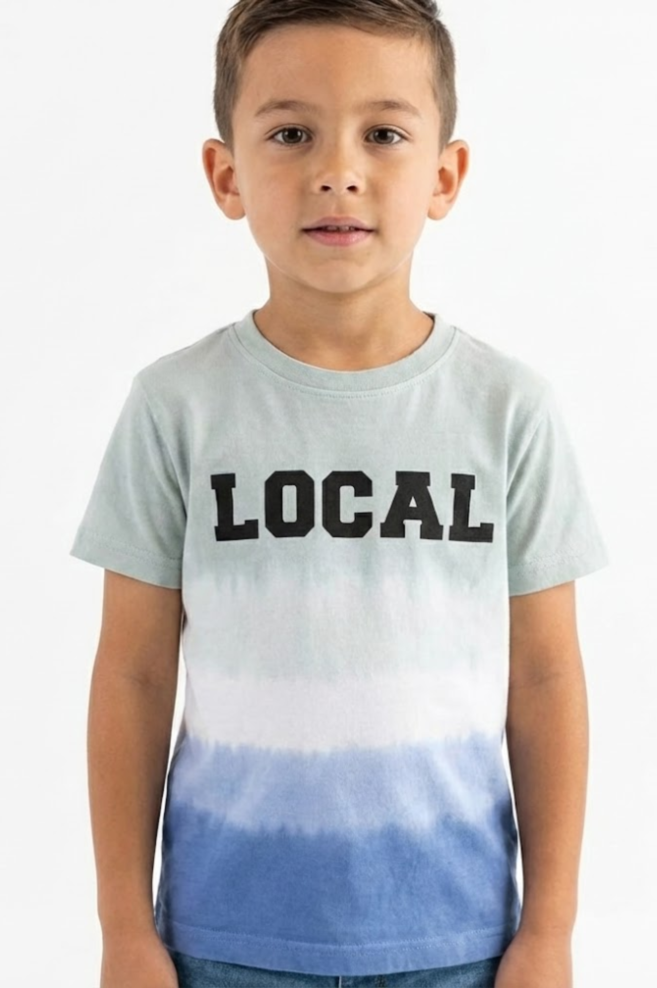 Local Gradient Tee Light Olive & Blue