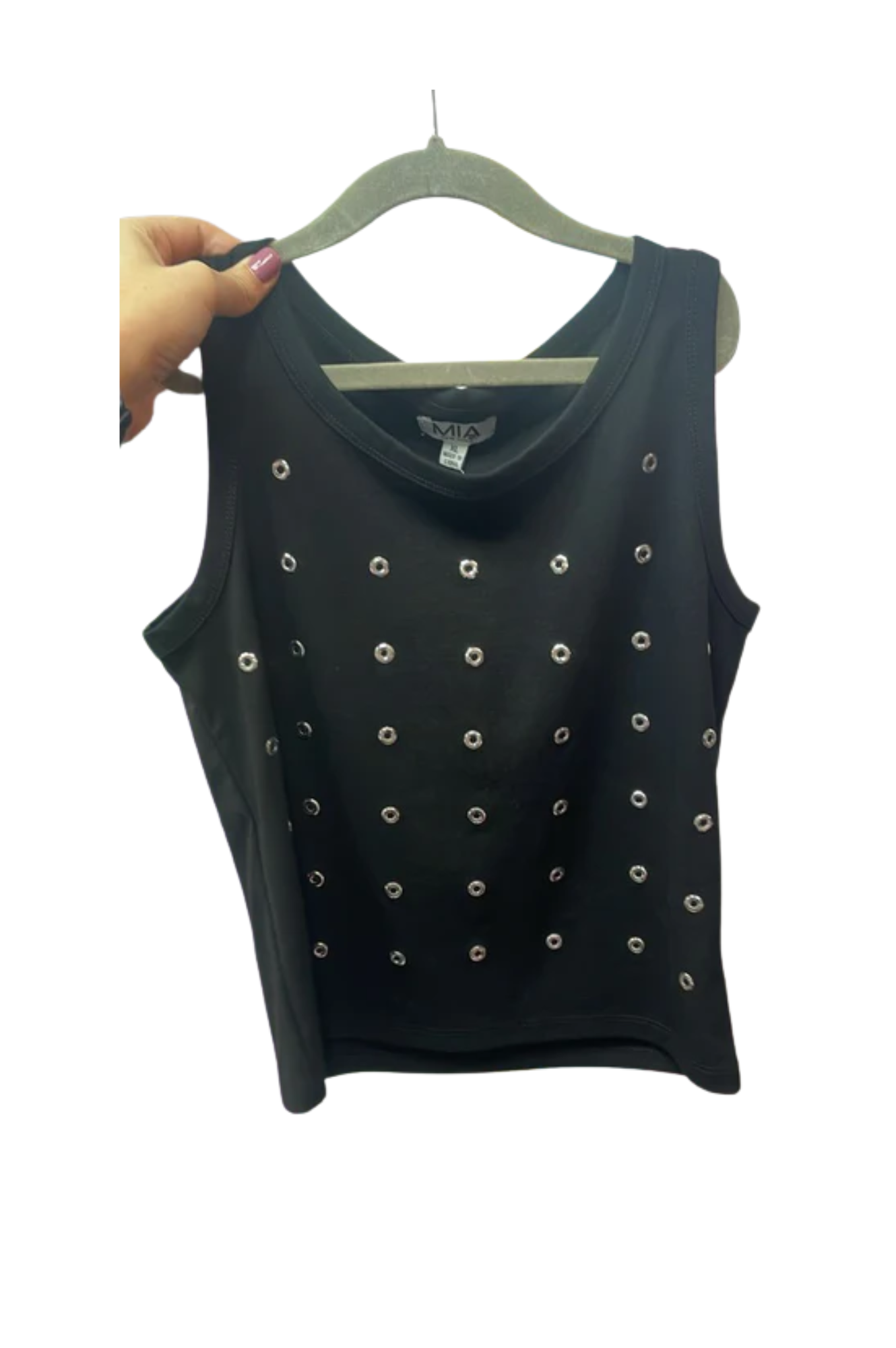 T-Shirt Studded Tank Black