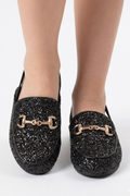 Suecos glitter negro