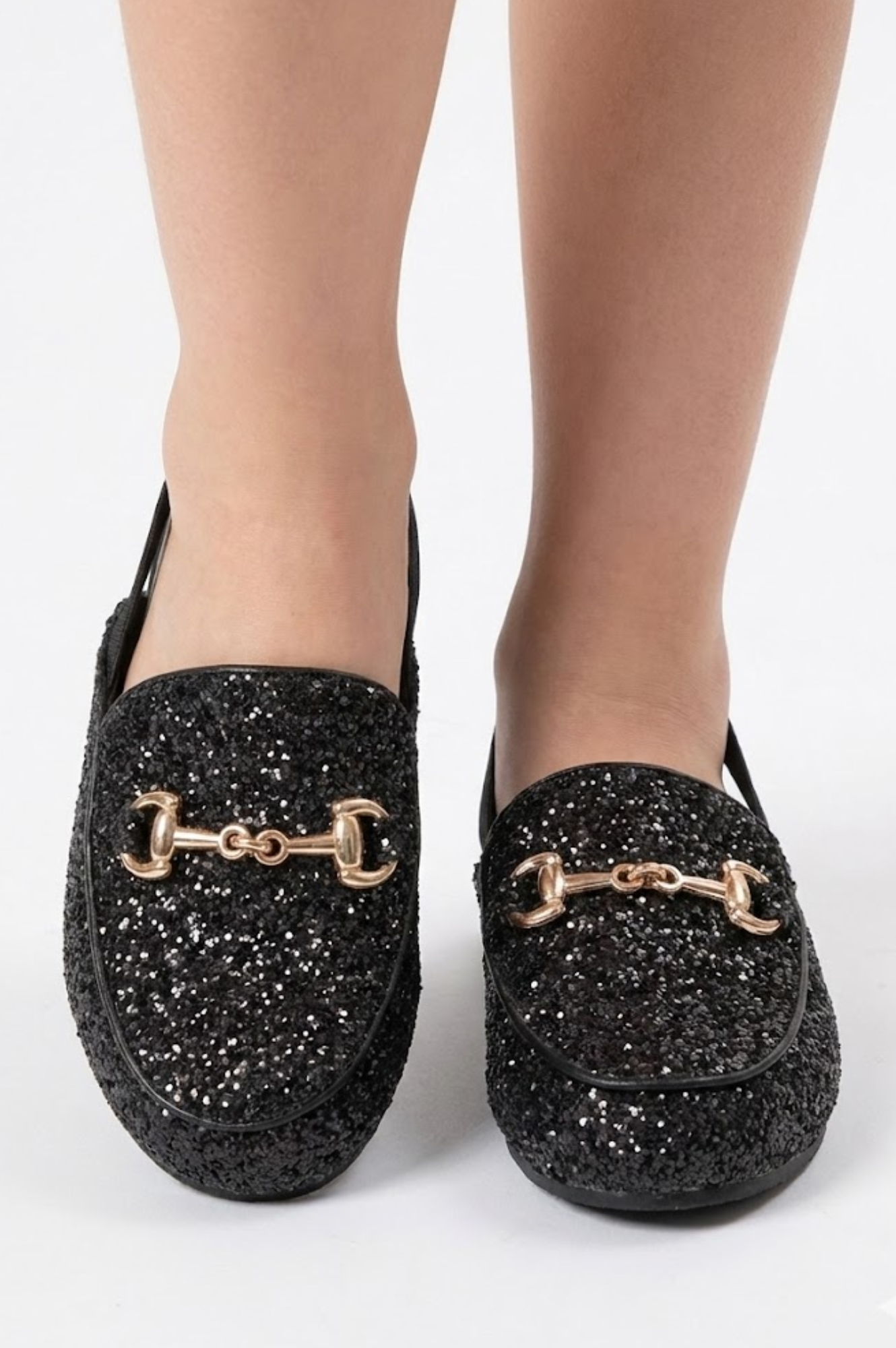 Suecos glitter negro