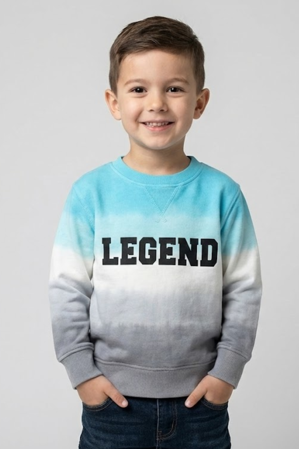 Sweater Legend Gradient Crew Turquoise