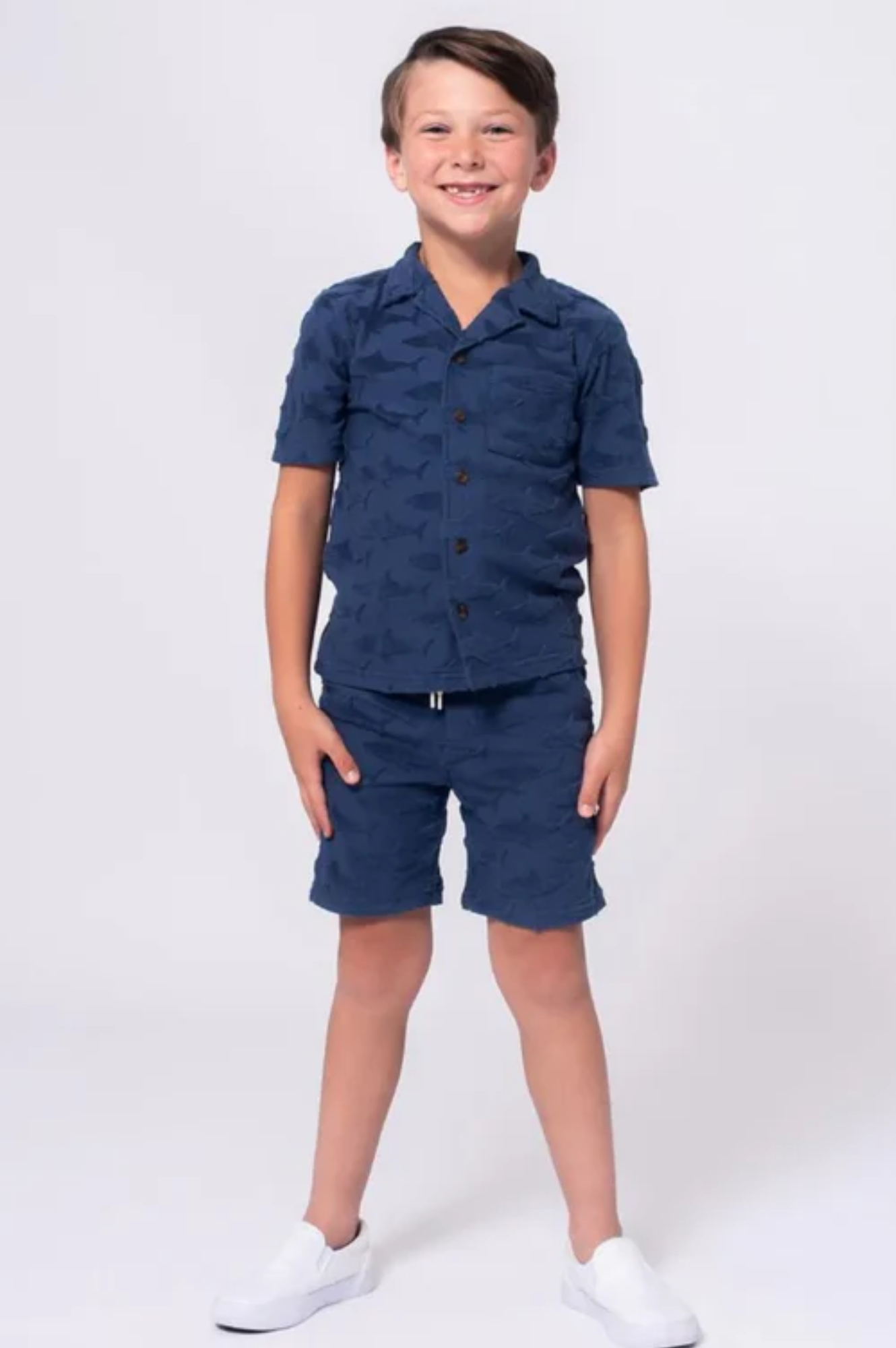 Navy Shark Resort Terry Set