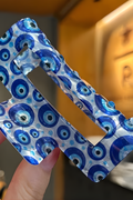 Pearly Blue Turkish Eye Claw Hair Clips