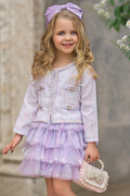 Twirl In Lilacs Tweed Blazer & Tutu Skirt Set