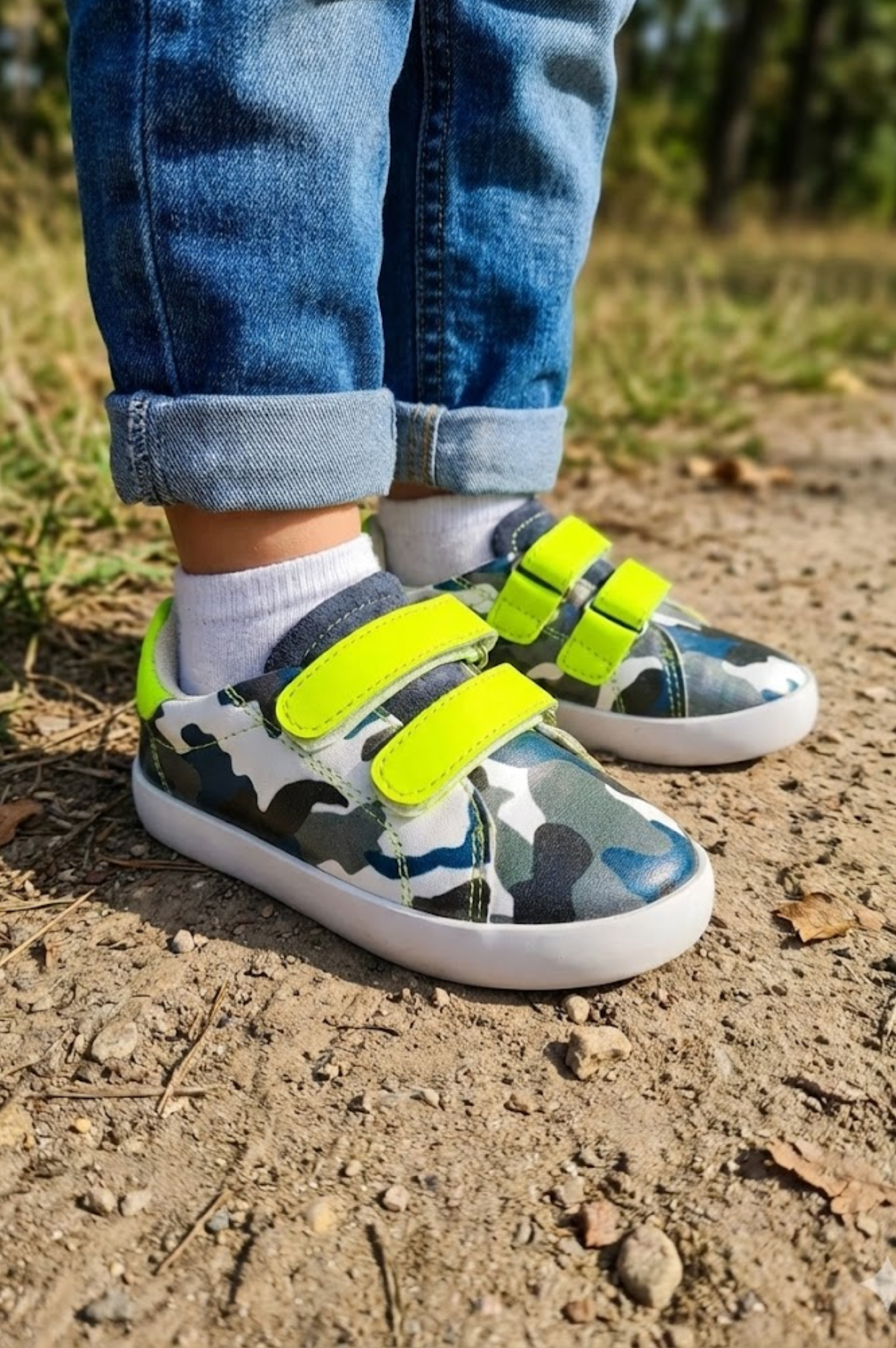 Neon Green Camu Sneakers