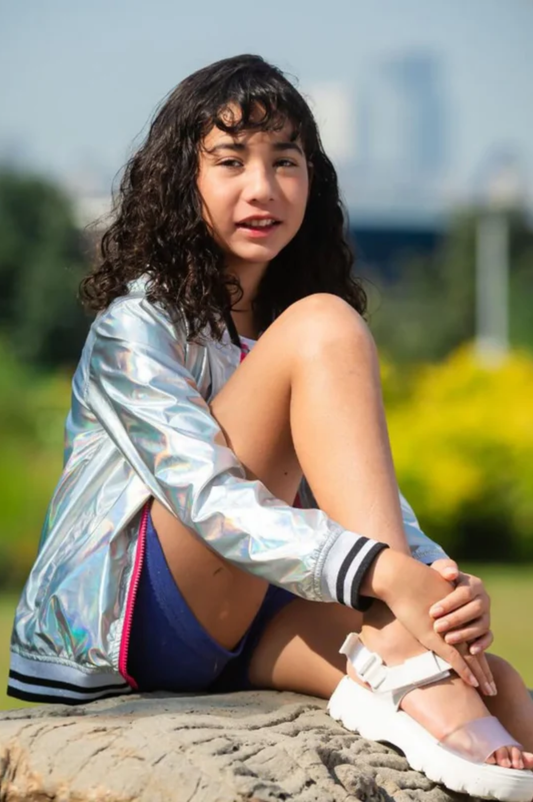 Iridescent Nikki Bomber Jacket