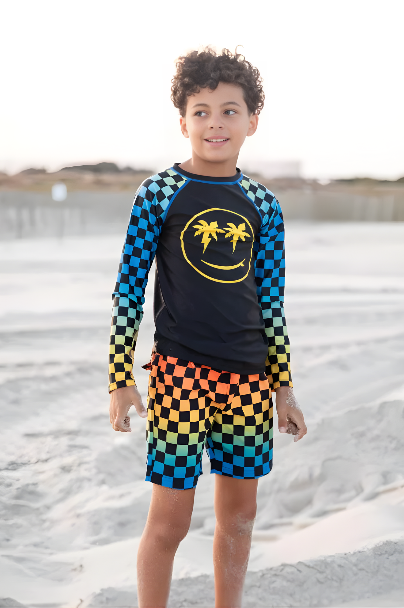 Checkerboard Swim Trunks