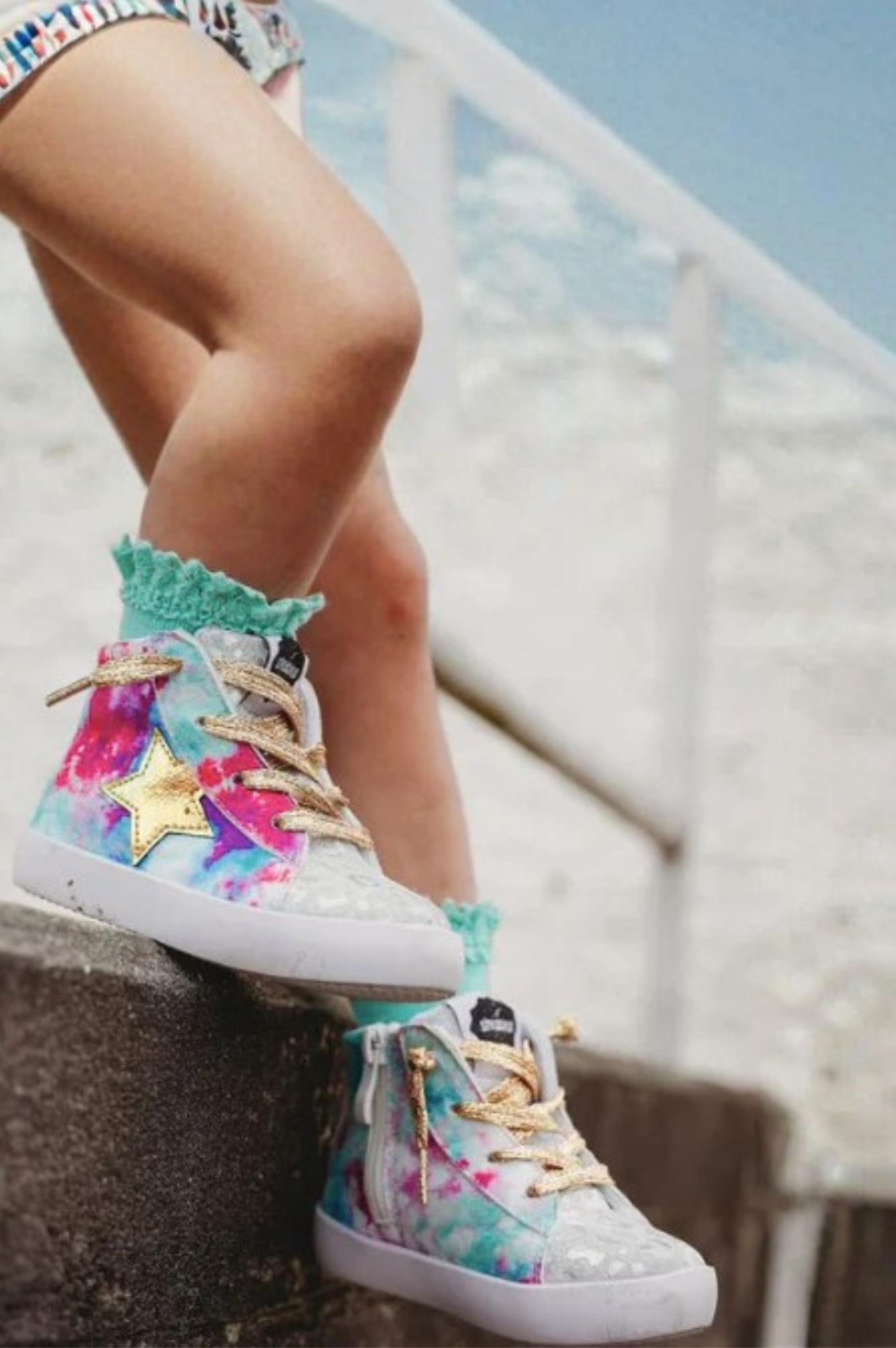 Sneakers Botín Tie Dye & Gold Star