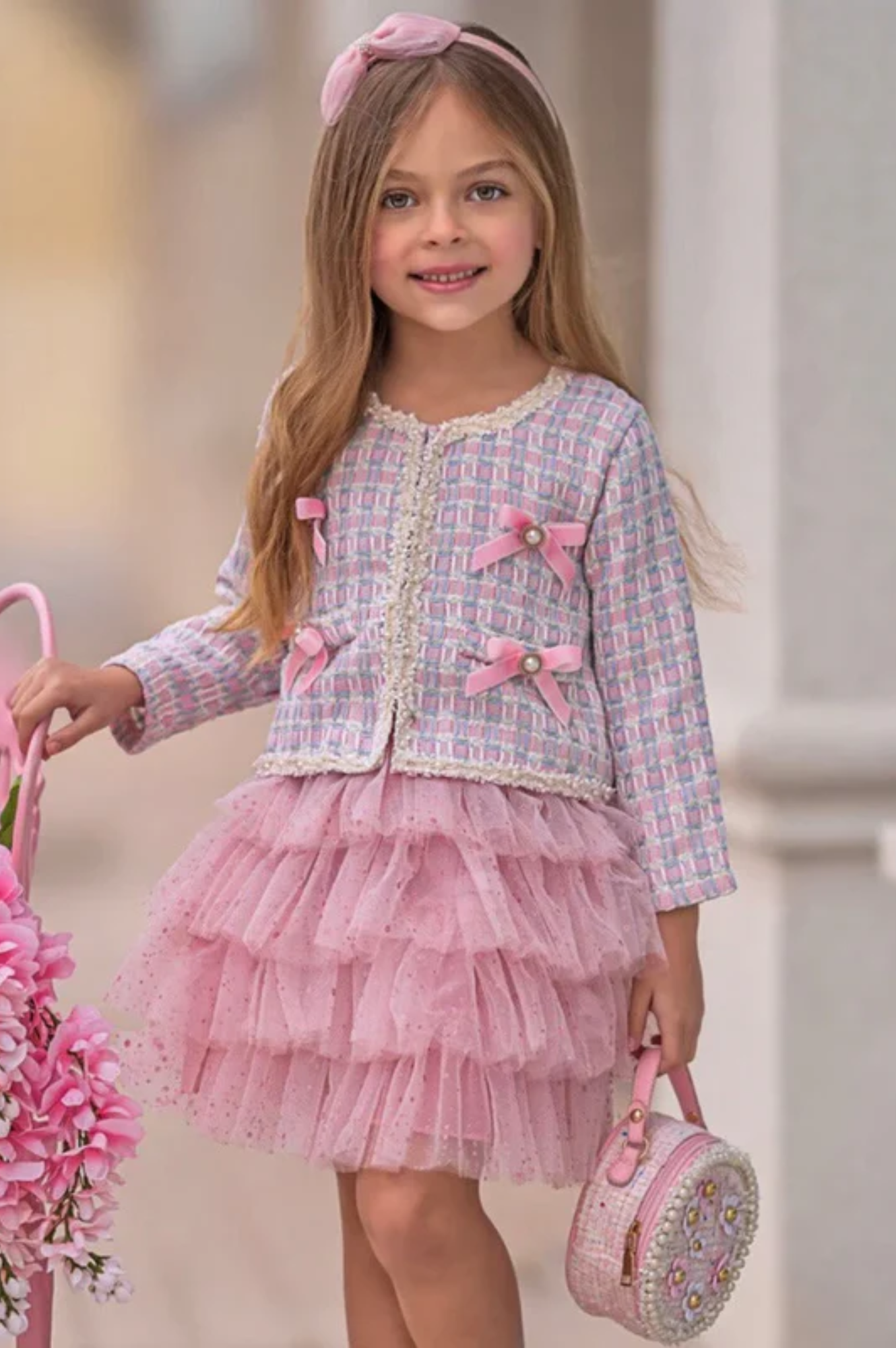 Preppy Ballet Tweed Blazer & Tutu Skirt Set