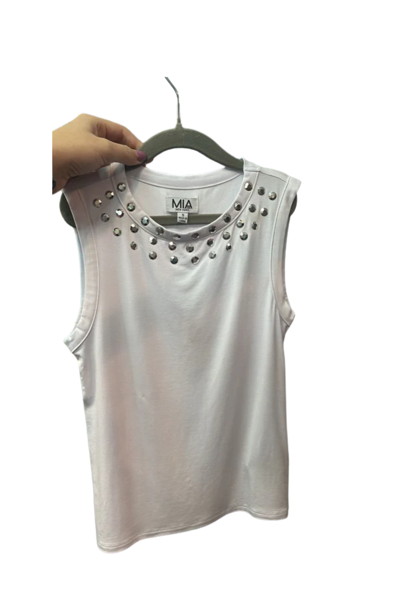 T-Shirt Studded Tank White