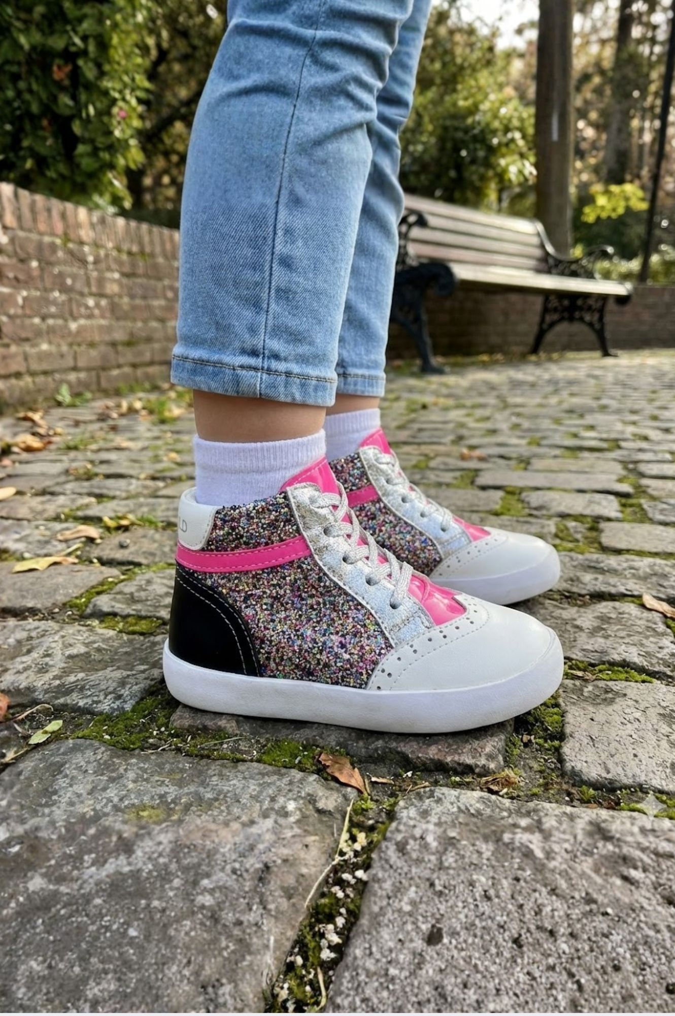 Sneakers Botín Glitter & Fucsia Neon
