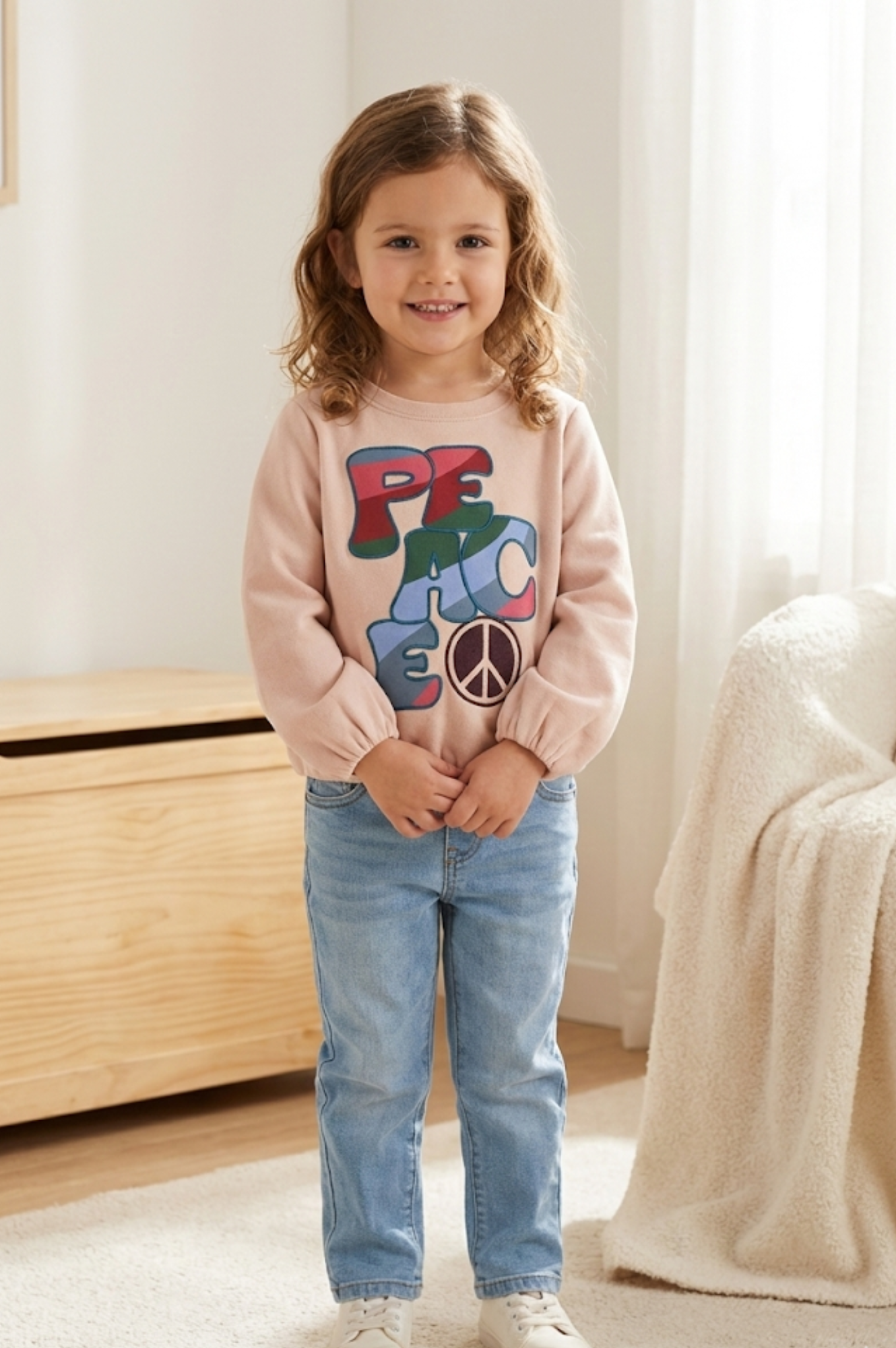 Taupe Peace Pullover