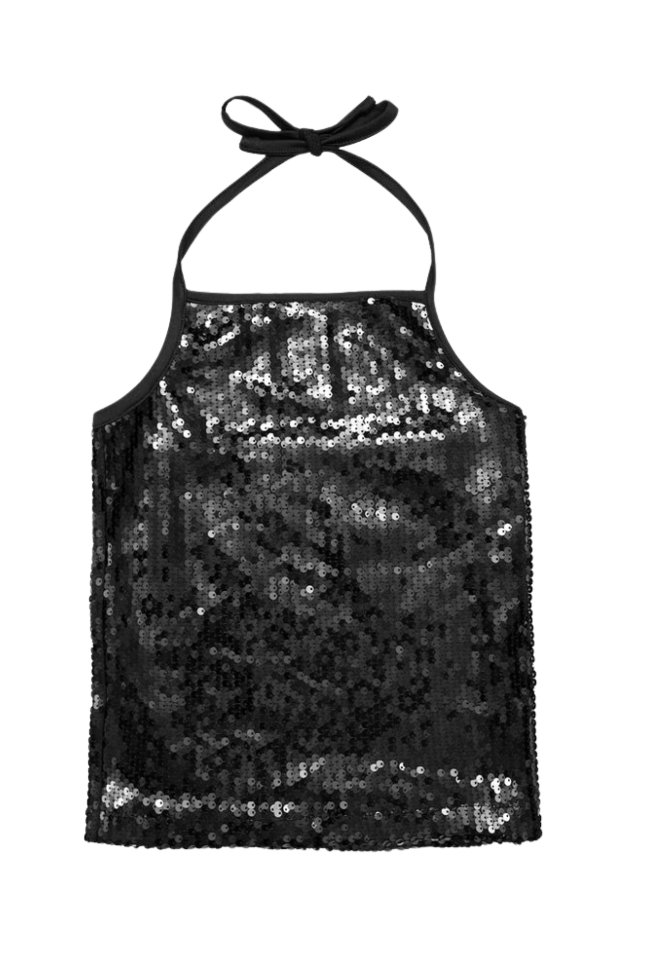 Black Sequin Halter Top