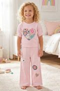 Light Pink Heart Pant Set