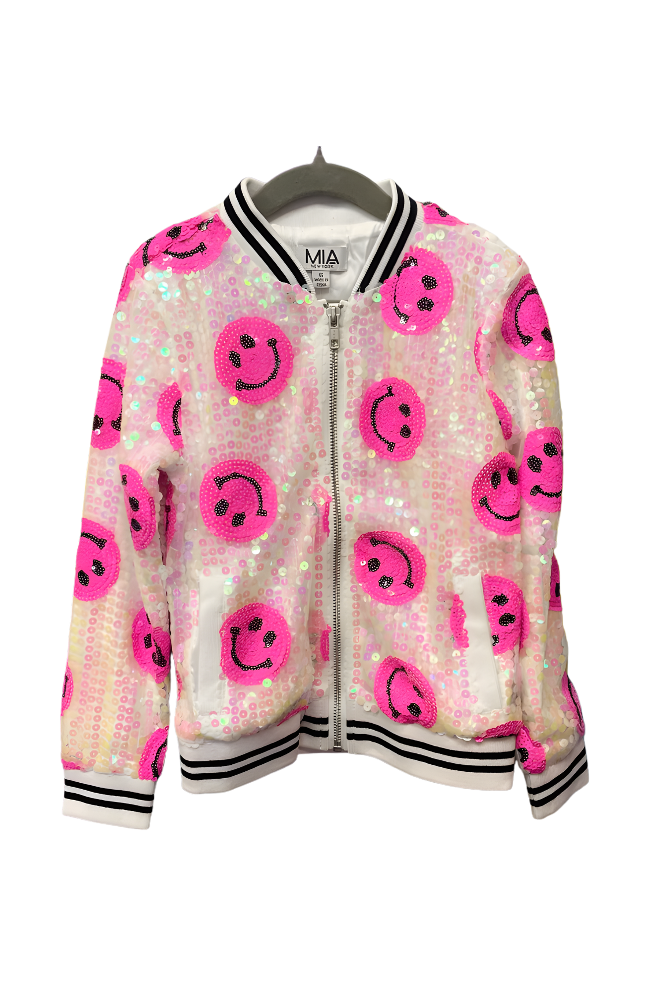 Pink Happy Bomber Jacket