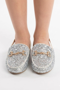 Suecos glitter plateado