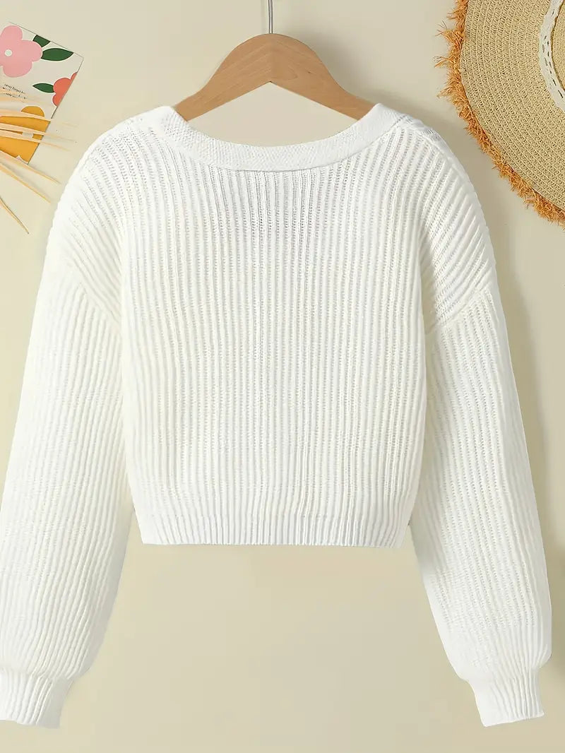 White Knitted Cardigan