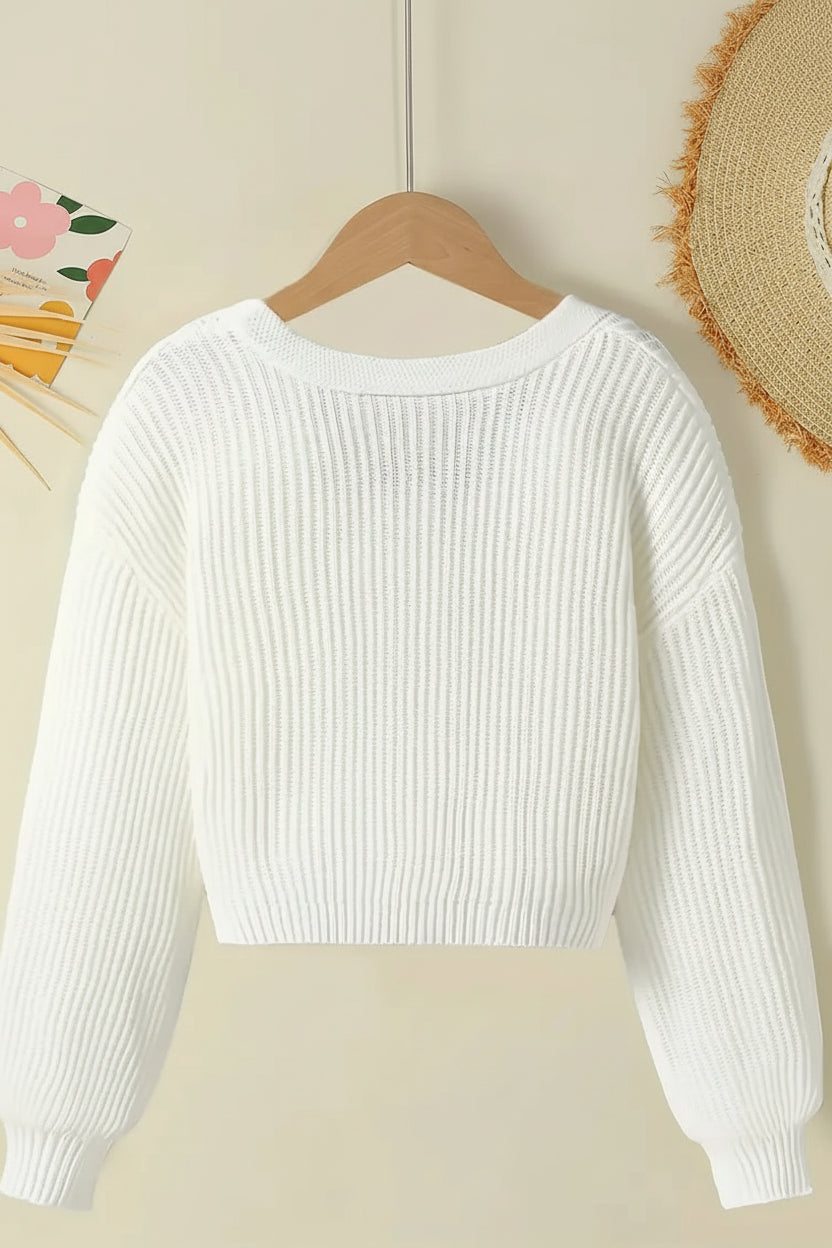 White Knitted Cardigan