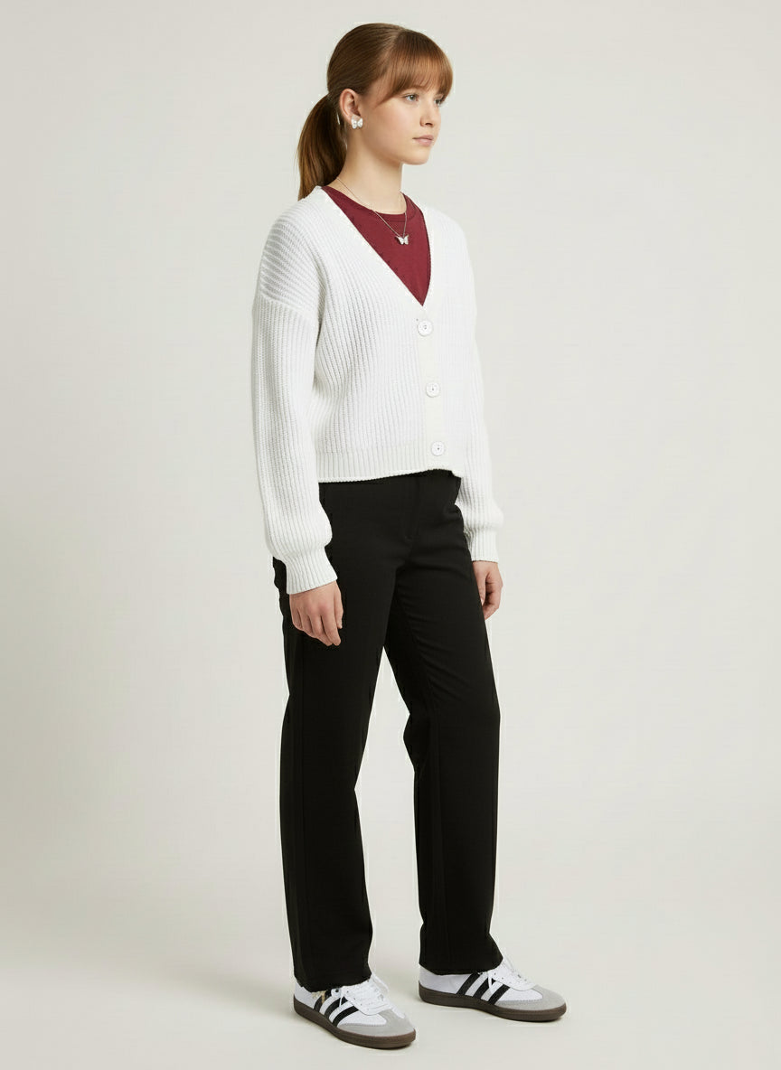 White Knitted Cardigan