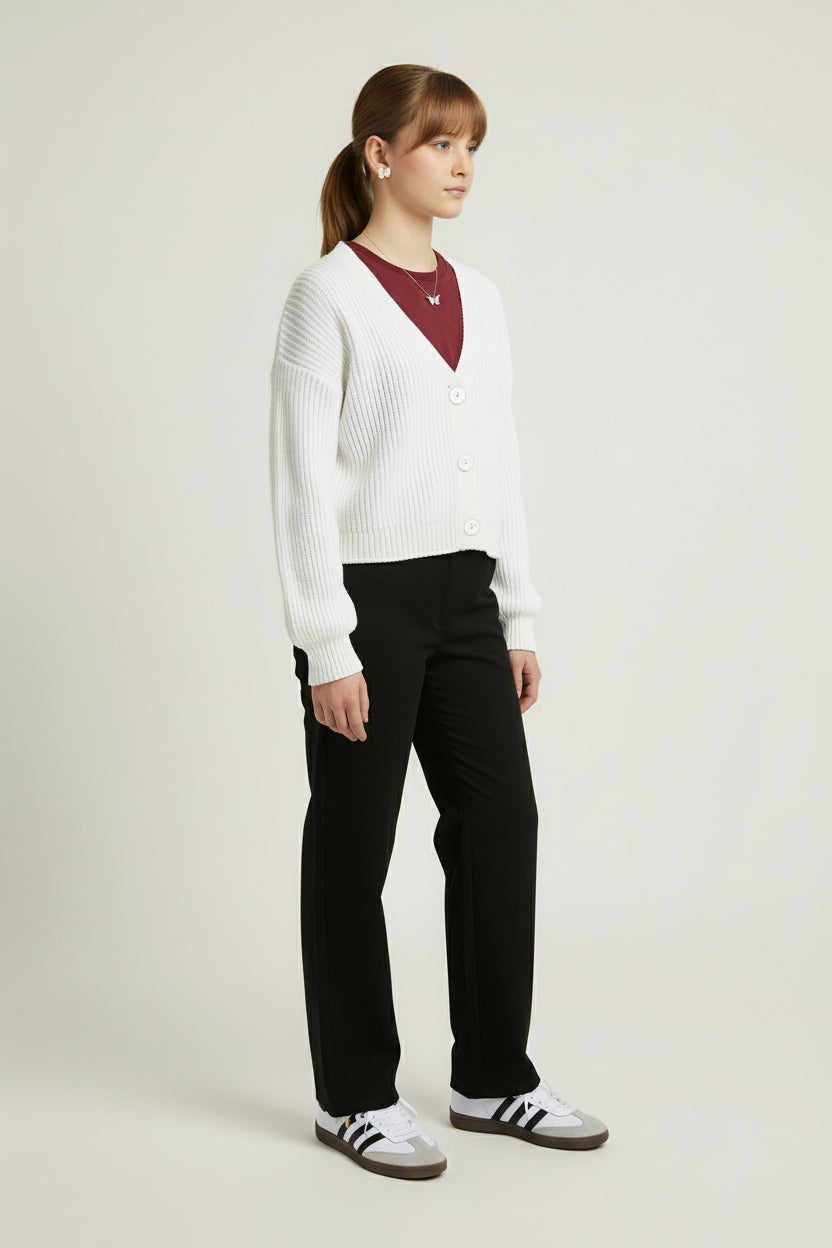 White Knitted Cardigan