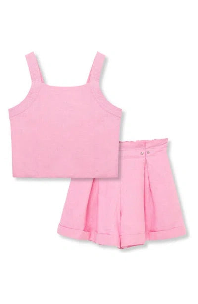 Pink Tank Pleated Short Set