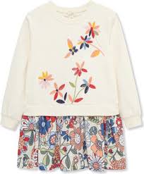 Off White Flower Print Dress