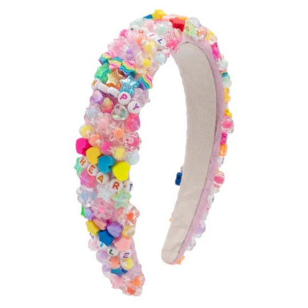 Mega 3D Charms Headband Pink & White