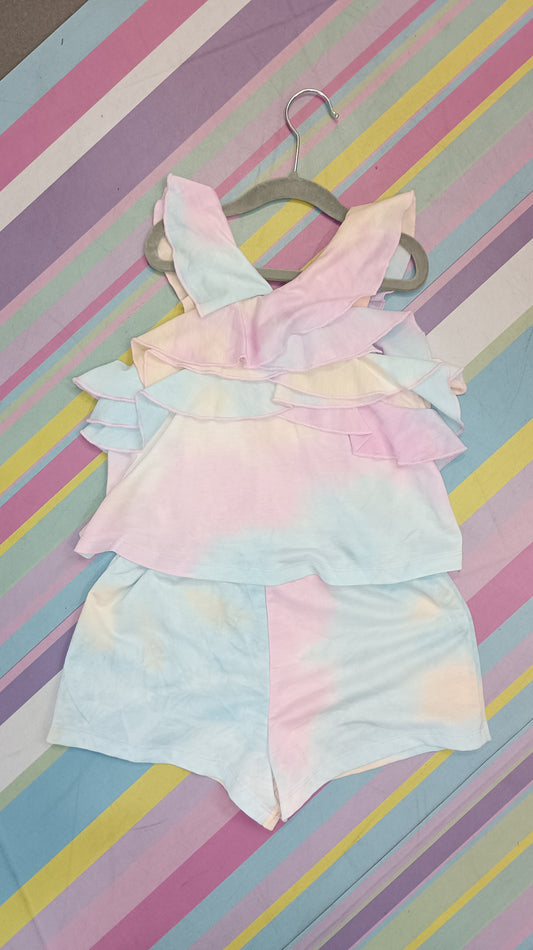 Romper Tie Dye with Ruffles